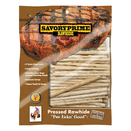Savory Prime Savory Prime Munchy Dog Stix Medium Adult Rawhide Twists Natural 5 in. L 30 pk 906